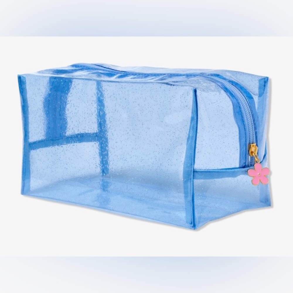 🌺 Blue Sparkle Transparent Cosmetic Bag